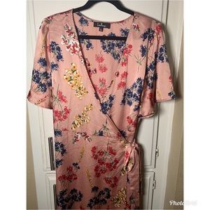 Lulus Satin Wrap Dress